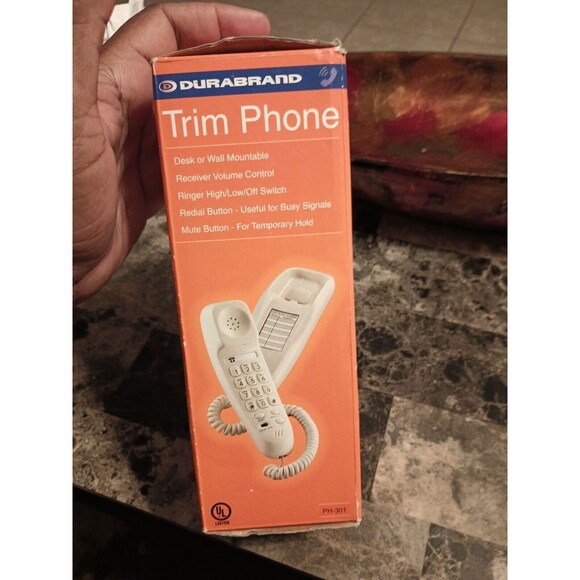 DURABRAND Orange Trim Phone Desk Wall Mount Redial Mute Ringer Switch PH-301 - Picture 2 of 3